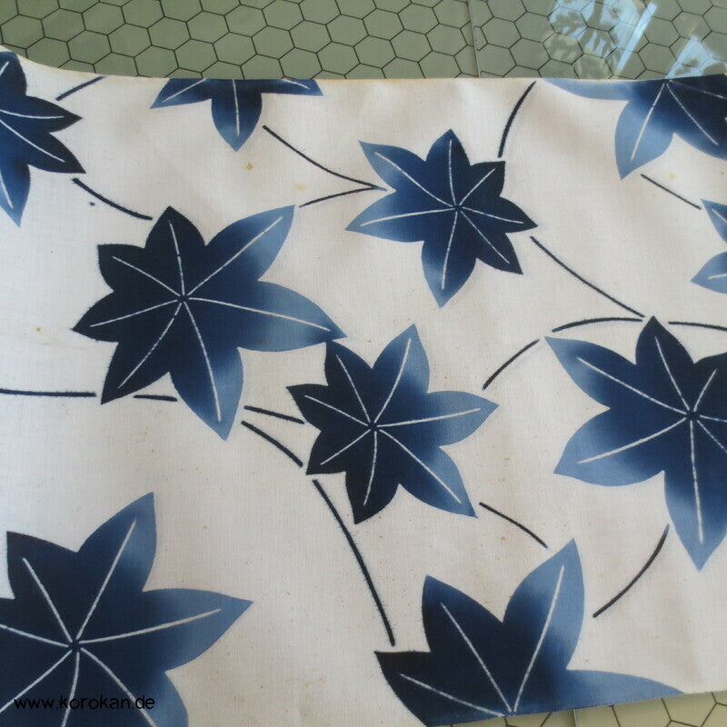 Ahornblätter originalgehefteter Yukata Kimono japanischer Baumwoll Stoff