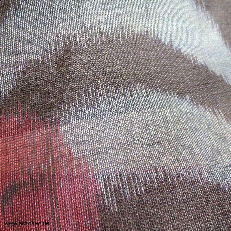 Japan Art Deco Nandina am Fluss Hitoe Kimono, steifes Sha Seidengewebe