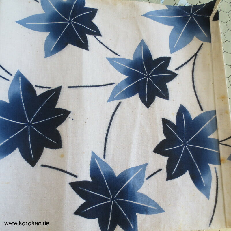 Ahornblätter originalgehefteter Yukata Kimono japanischer Baumwoll Stoff