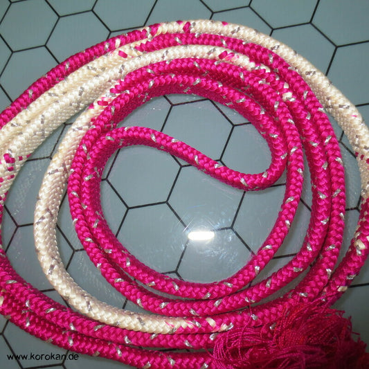 pink weißer Verlauf mit silber Obijime, Seide / Lurex