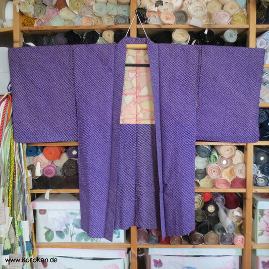blauviolette Full Shibori Seiden Haori