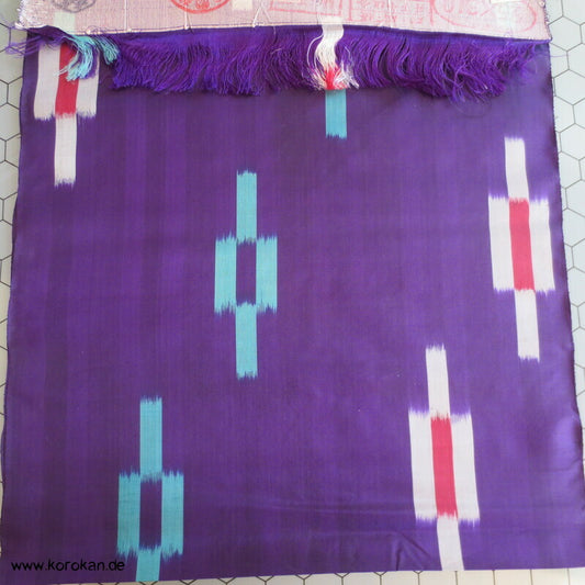 versetzte Streifen Meisen Kimono Seide, Murasaki Violett