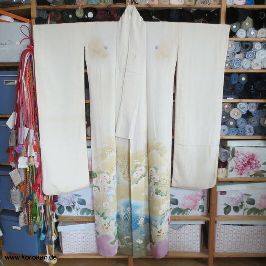 Furisode ? Nakagi? antiker Kimono, leicht mit Mandarinenten