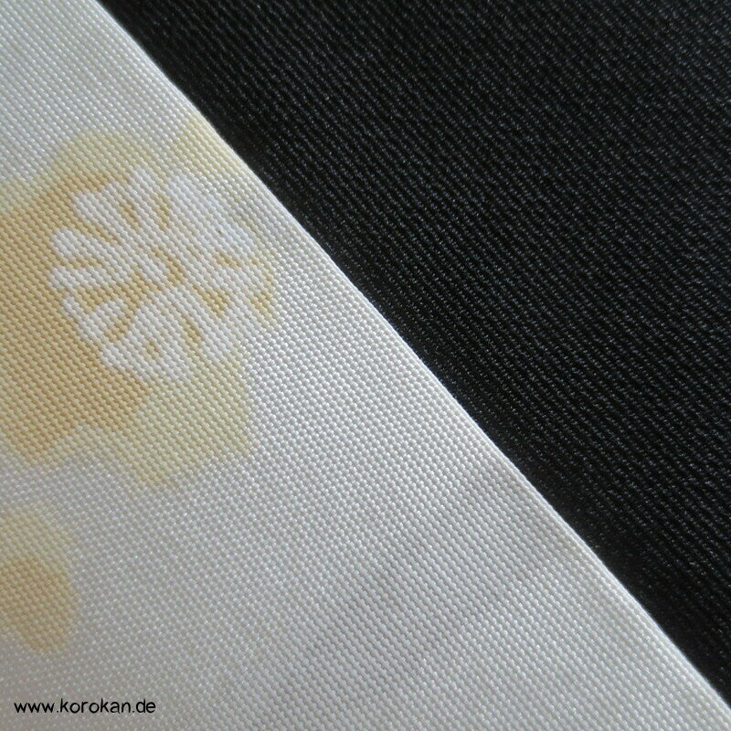japanische Haori Kimono Jacke mit gemaltem Bambus auf schwarz