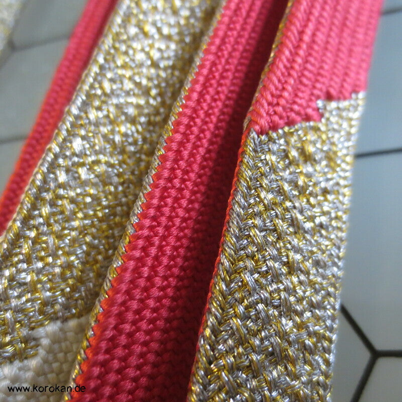rot rosa gold silber Obijime, Seide / Lurex, wechselseitig