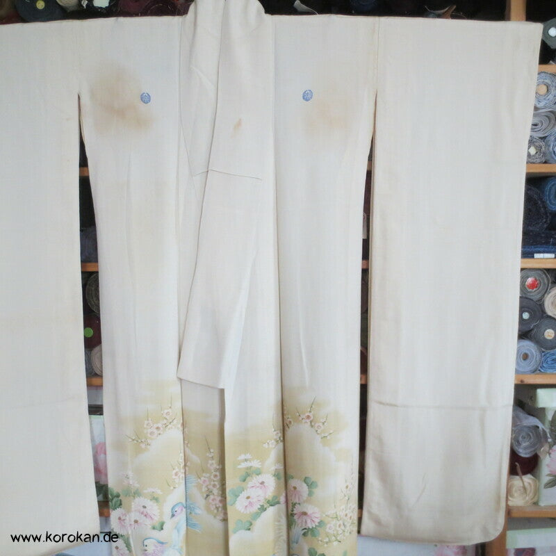 Furisode ? Nakagi? antiker Kimono, leicht mit Mandarinenten