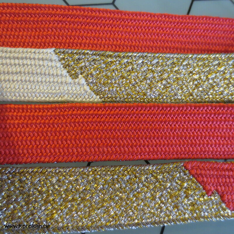 rot rosa gold silber Obijime, Seide / Lurex, wechselseitig