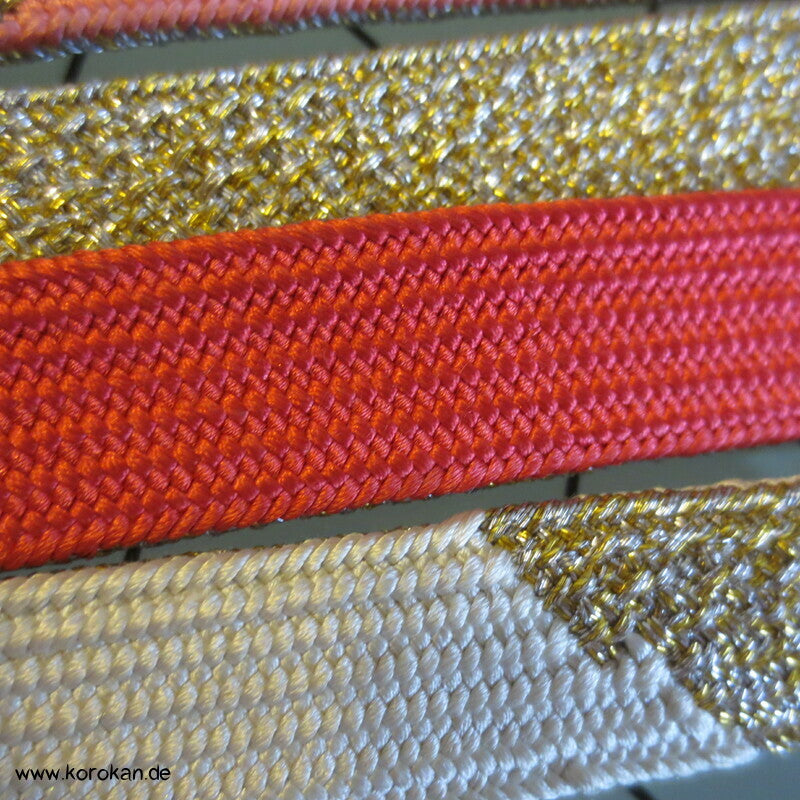 rot rosa gold silber Obijime, Seide / Lurex, wechselseitig
