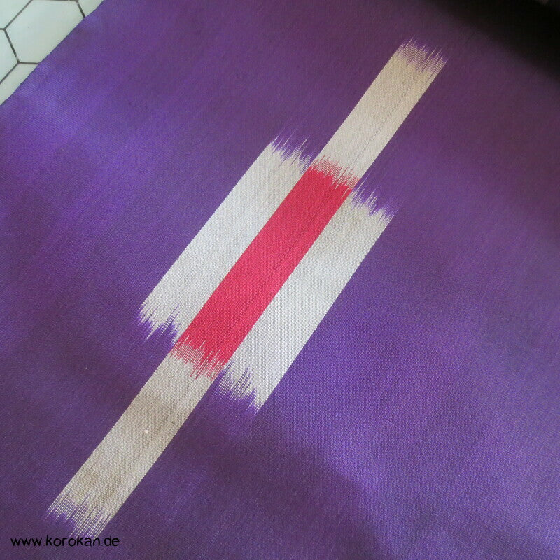 versetzte Streifen Meisen Kimono Seide, Murasaki Violett