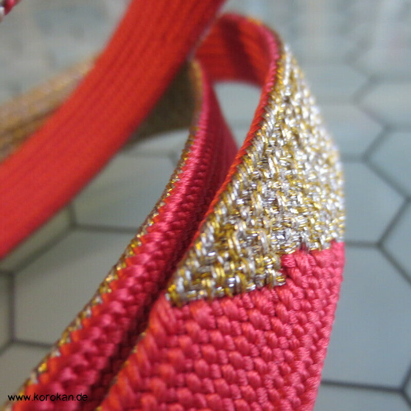rot rosa gold silber Obijime, Seide / Lurex, wechselseitig