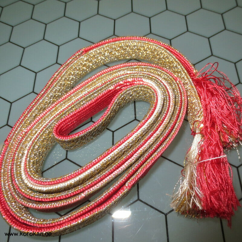 rot rosa gold silber Obijime, Seide / Lurex, wechselseitig