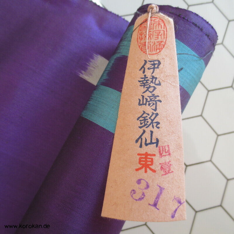 versetzte Streifen Meisen Kimono Seide, Murasaki Violett