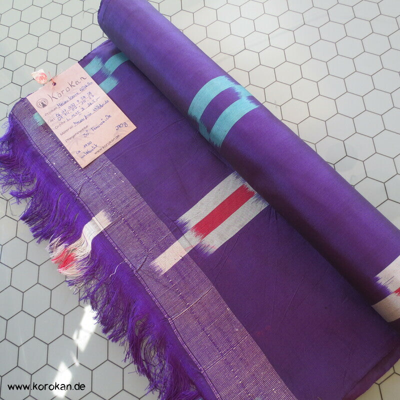 versetzte Streifen Meisen Kimono Seide, Murasaki Violett