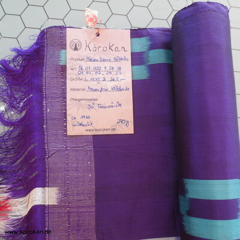 versetzte Streifen Meisen Kimono Seide, Murasaki Violett