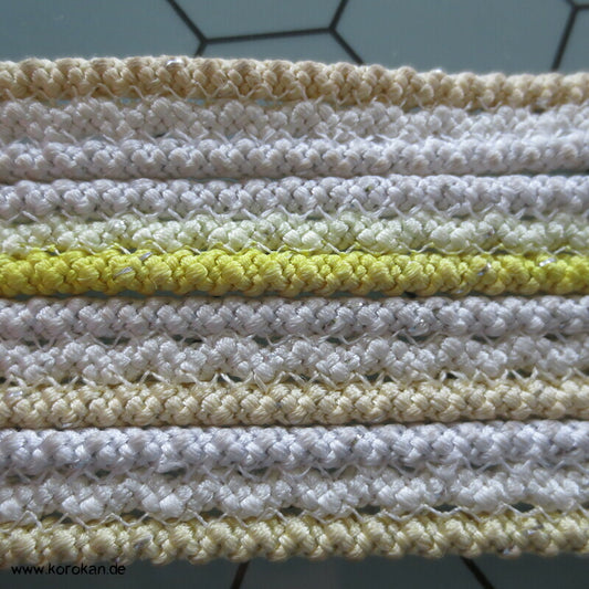 Obijime, Seide / Lurex, 3 Kordeln zusammengenäht