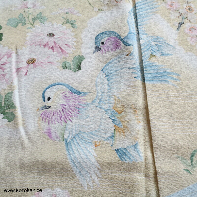 Furisode ? Nakagi? antiker Kimono, leicht mit Mandarinenten