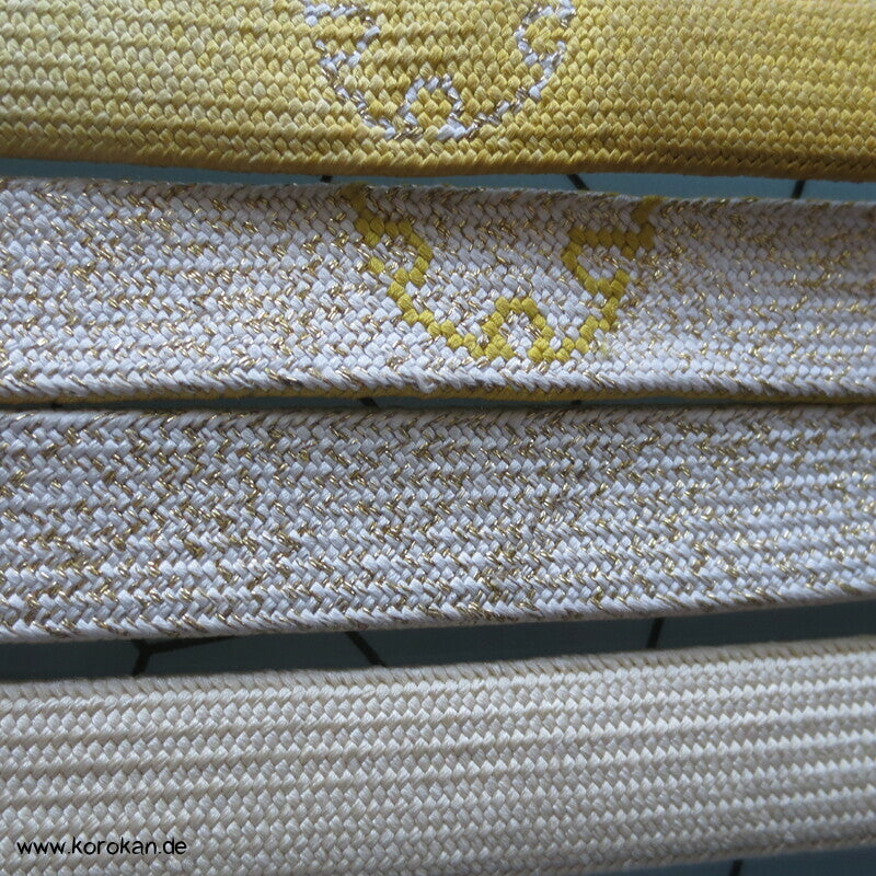 gelb gold Schneeflocke Obijime, Seide / Lurex