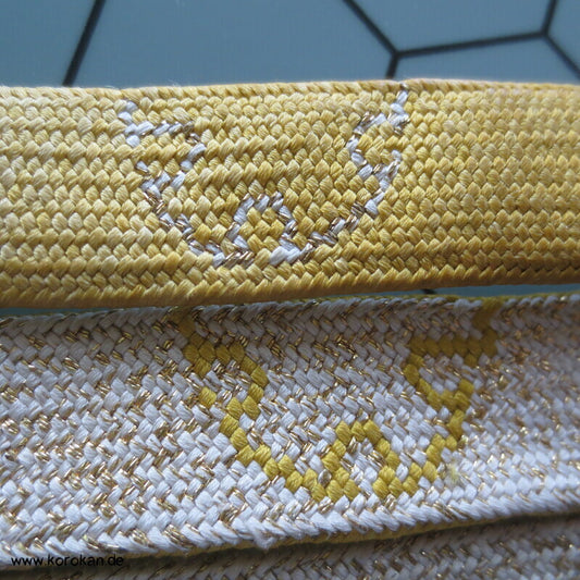 gelb gold Schneeflocke Obijime, Seide / Lurex