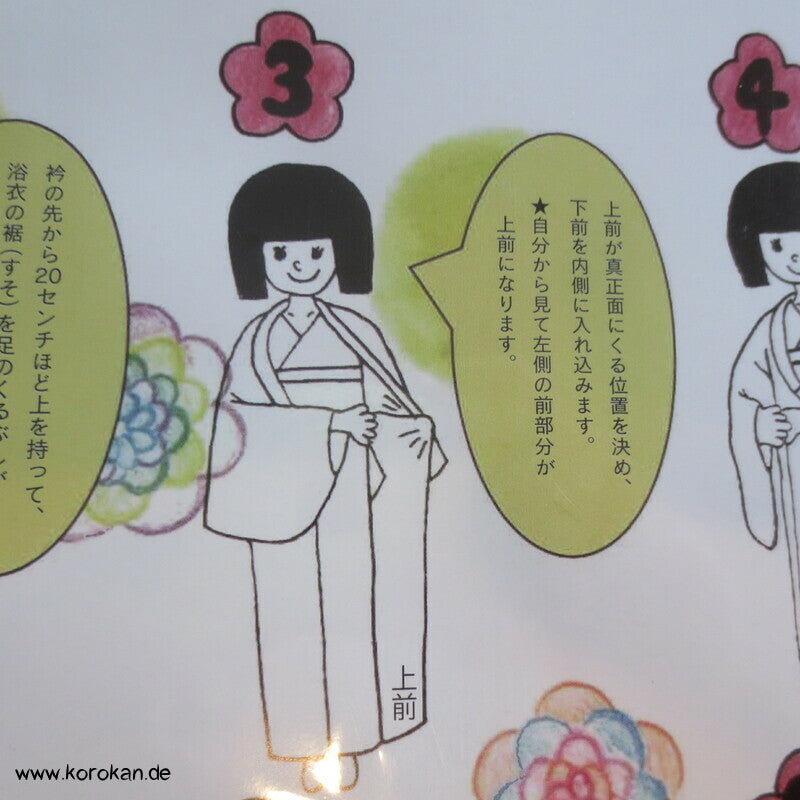 Set für Yukata Kimono: Juban, Himo, Korin, Maeita, Datejime