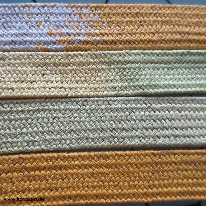gelb weiß limone Farbverlauf, Obijime, Seide / Lurex