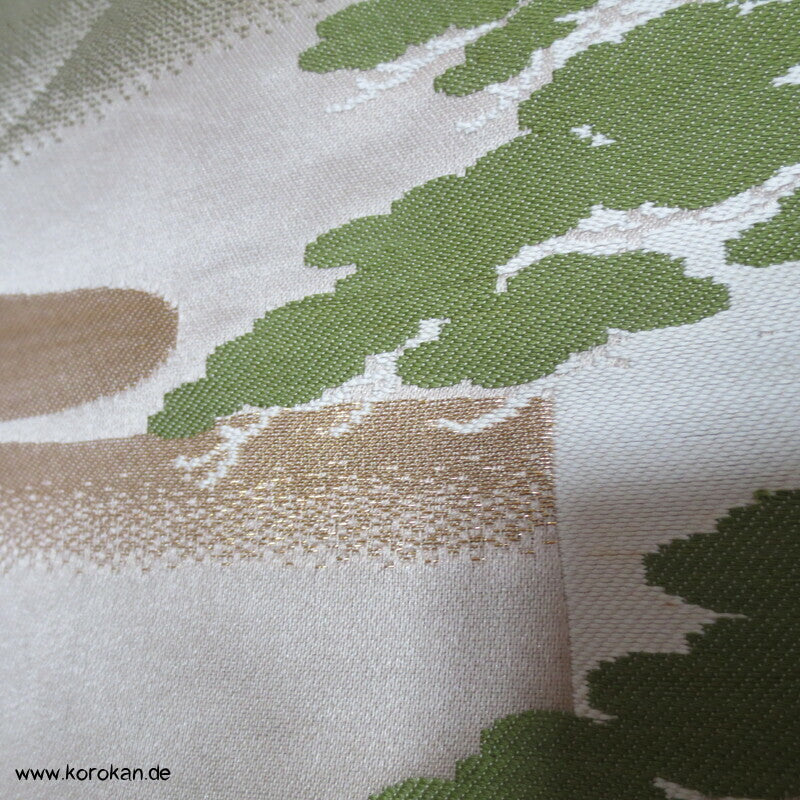 Haori Kimono schwarzer Seidencrepe Jacke, gewebtes Futterbild, 5 Mon