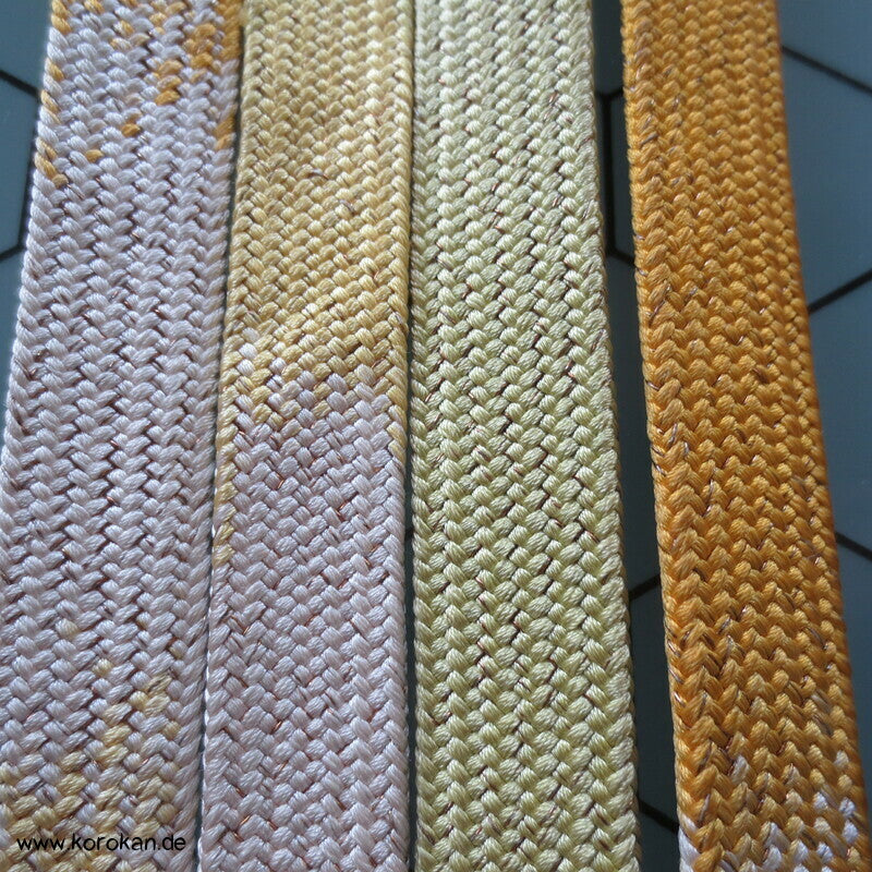 gelb weiß limone Farbverlauf, Obijime, Seide / Lurex