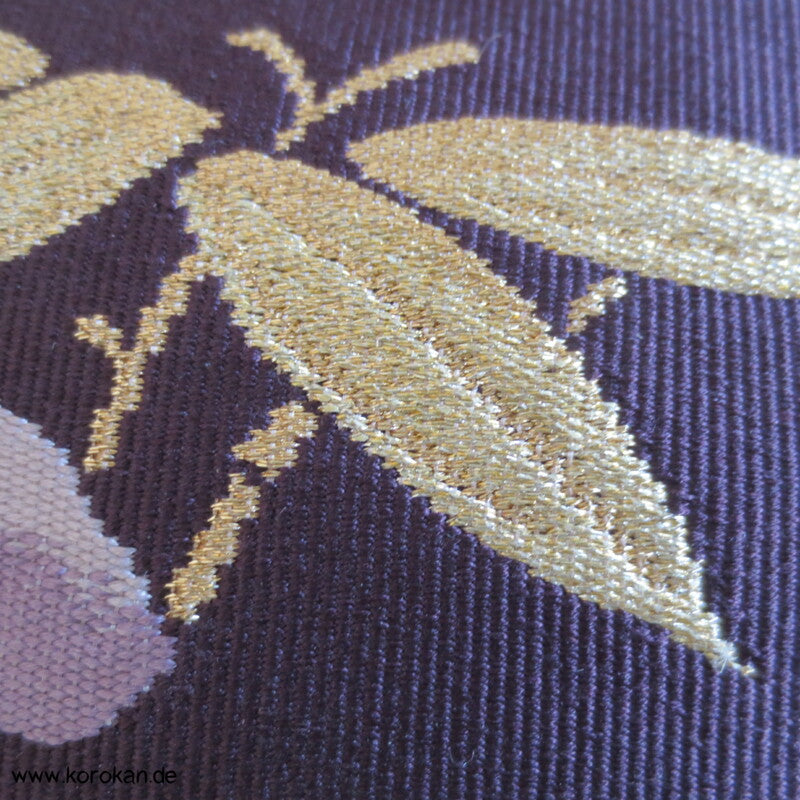 Berge und Bambus Nagoya Seiden Obi - aubergine Rips