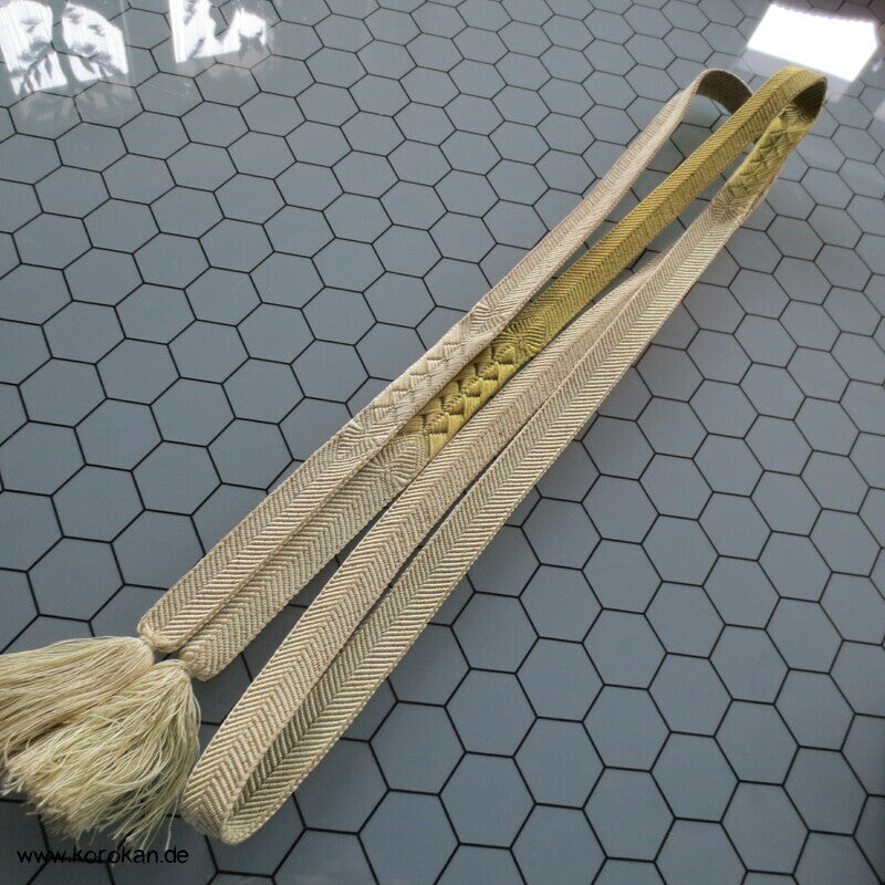 khaki gold Obijime, Seide / Lurex