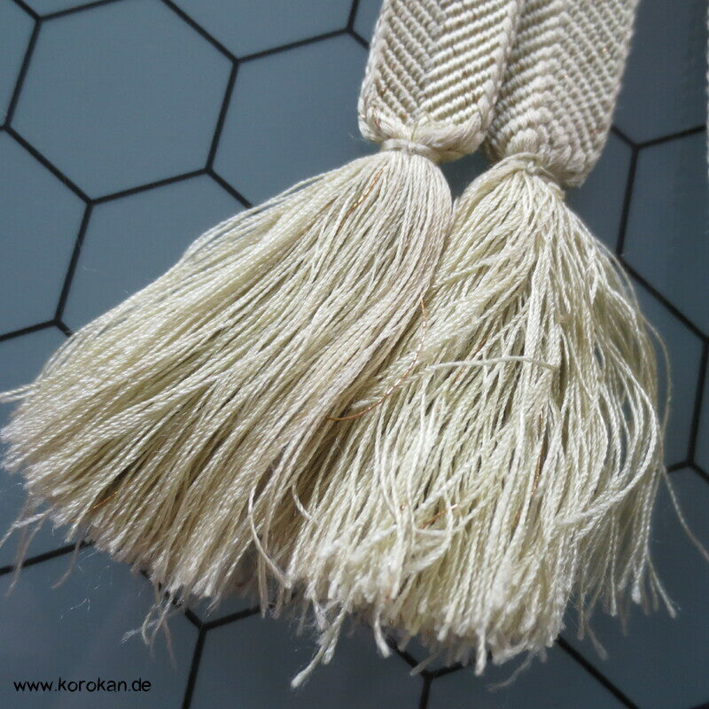 khaki gold Obijime, Seide / Lurex