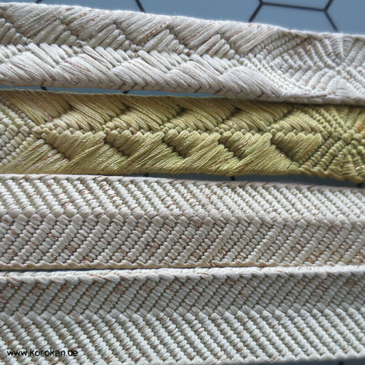 khaki gold Obijime, Seide / Lurex
