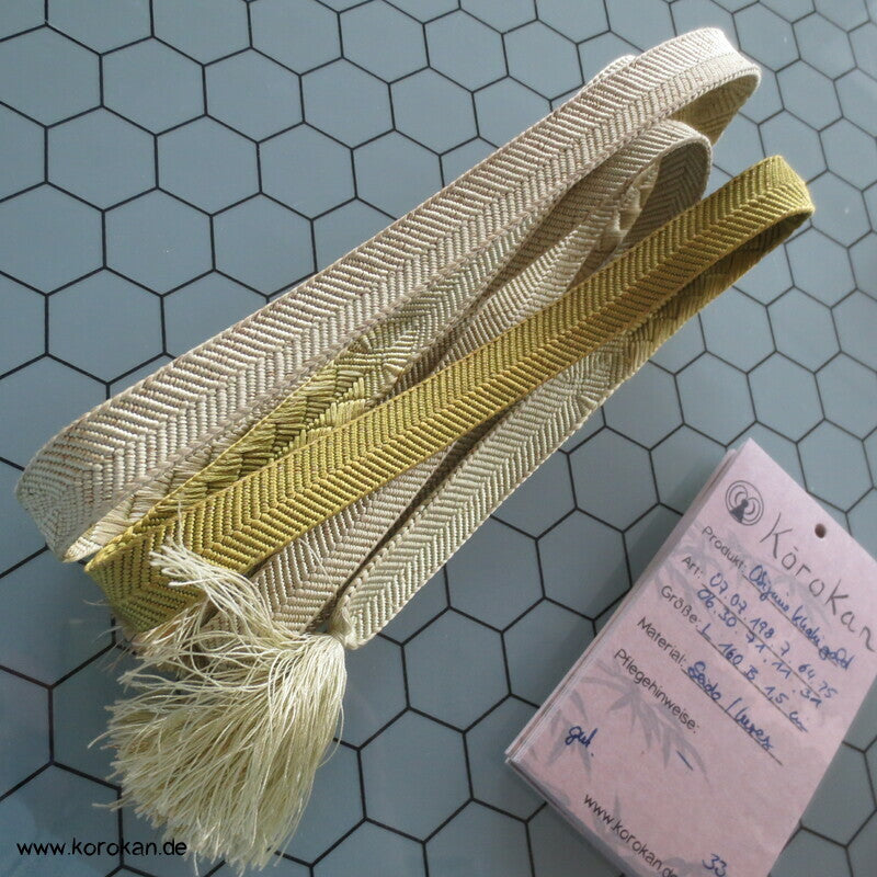 khaki gold Obijime, Seide / Lurex