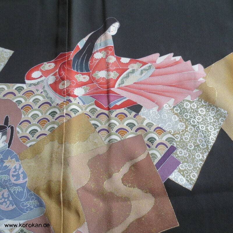 Junihitoe Hime und Verehrer Tomesode Kimono