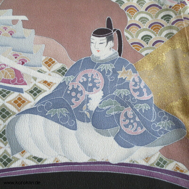 Junihitoe Hime und Verehrer Tomesode Kimono