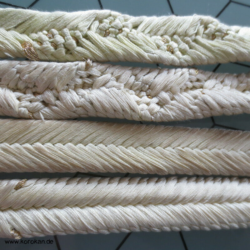 blassgrün weiß Obijime, Seide / Lurex