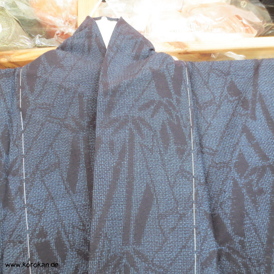 Bambus Kasuri Tsumugi Kimono, teilgefüttert