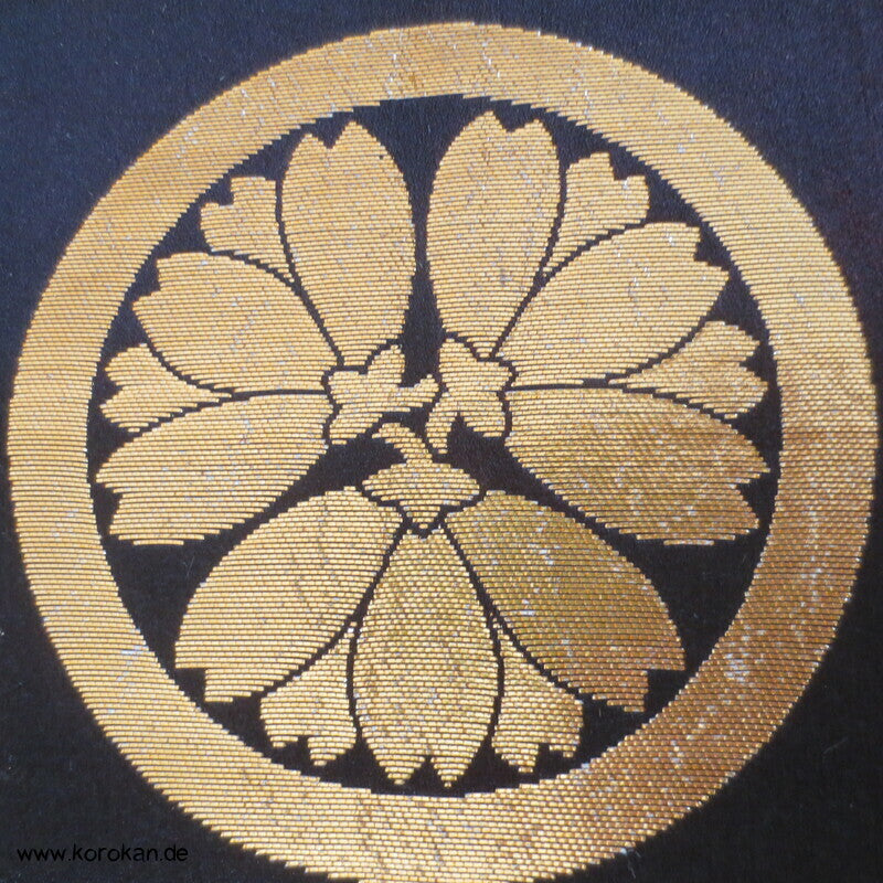 Fukuro Kimono Seidenbrokat Gürtel mit goldenen Mon