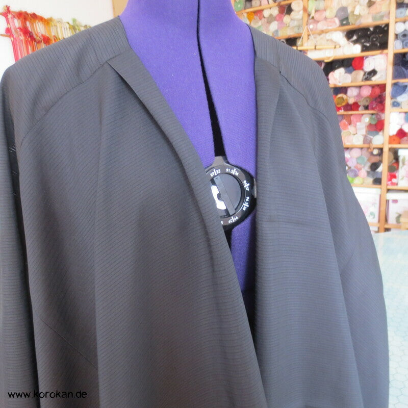 schwarze Sommer Rho Seide Überwurf / Jacke - offen und lose