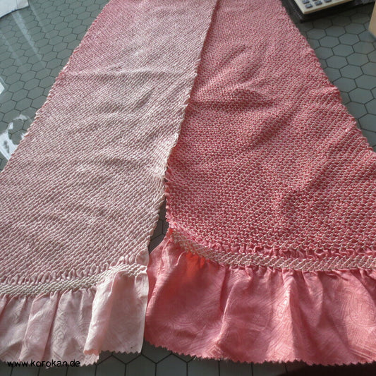 rosa Farbverlauf Full Shibori Obiage Rinzu Damast