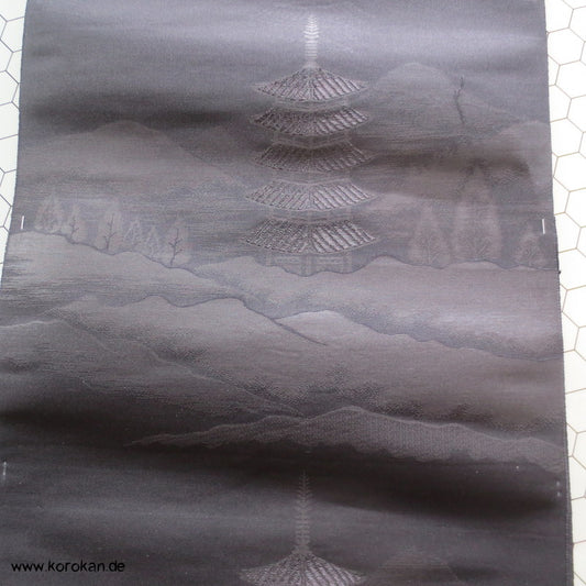 schwarz gewebter Tempel Originalgerollter Obi Stoff