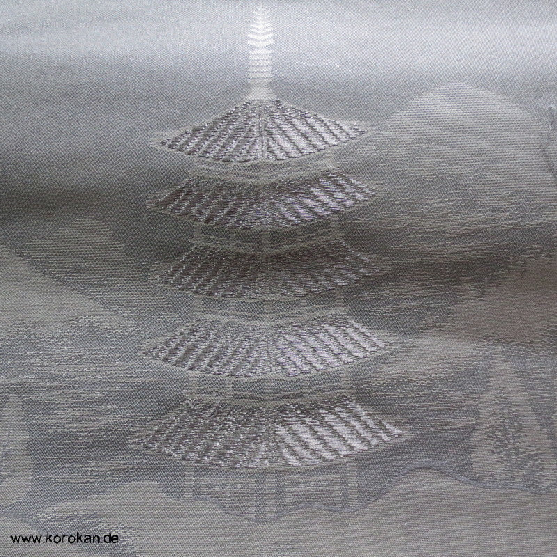 schwarz gewebter Tempel Originalgerollter Obi Stoff