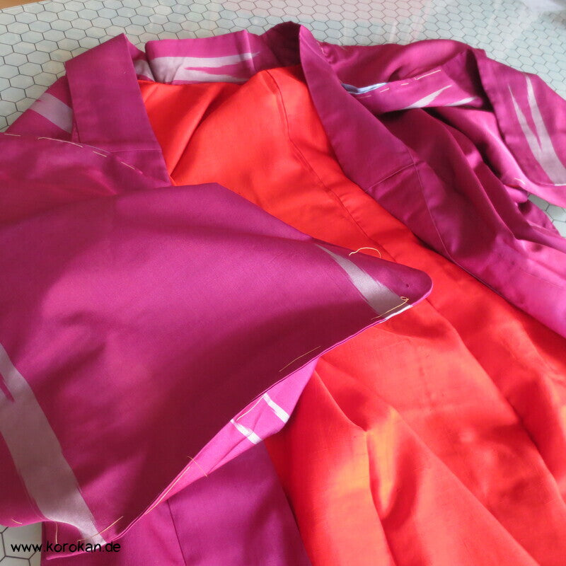 Meisen Seiden Komon Kimono, Yabane Pfeilmuster