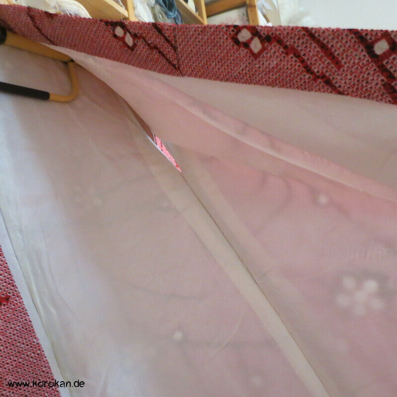 Komon Kimono Full Shibori Seiden Ume Blütenzweige