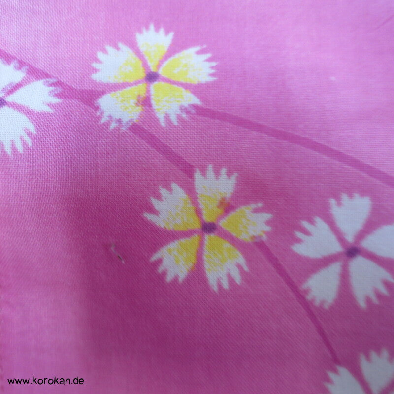 Yukata Kimono, reine Baumwolle, rosa Asagao und Kikiyo, Sakura Blumen