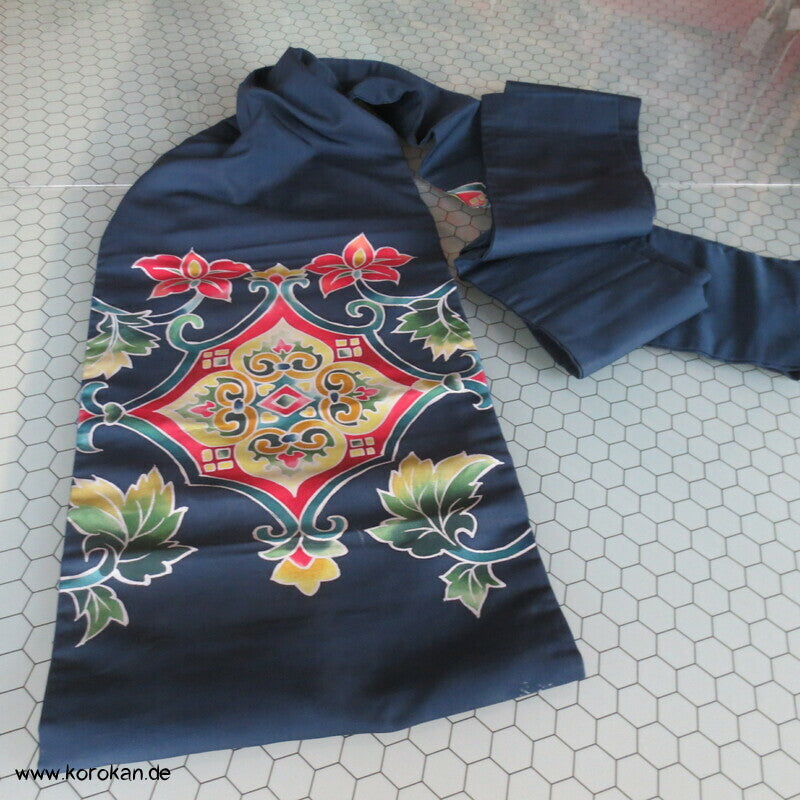 ornamental bemalte Ripsseide Nagoya Obi Kimonogürtel