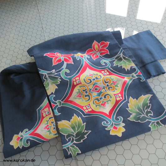ornamental bemalte Ripsseide Nagoya Obi Kimonogürtel