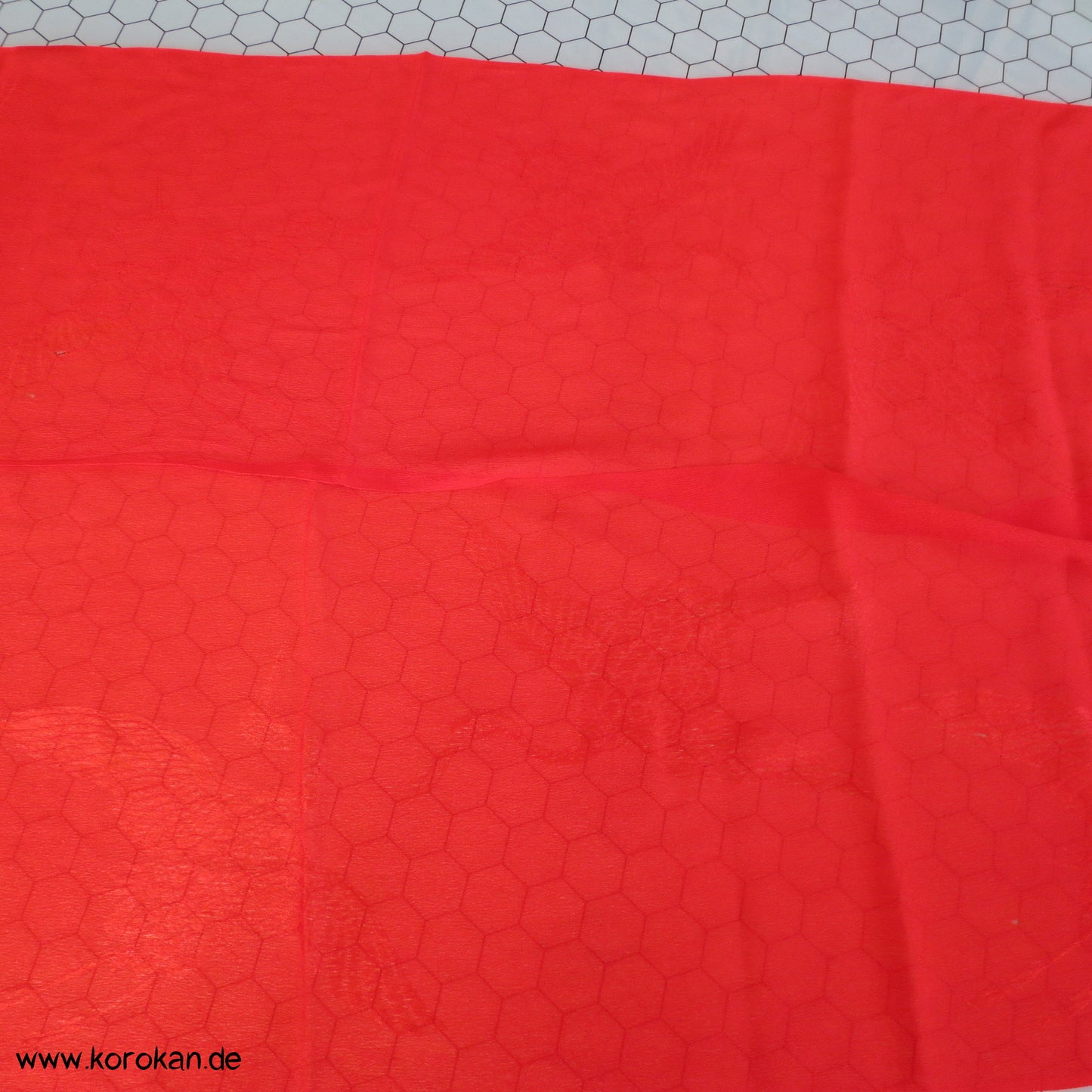japanisches Shigoki - Kimono Bindeband - Seidentuch mit Fransen, eingewebtes Muster