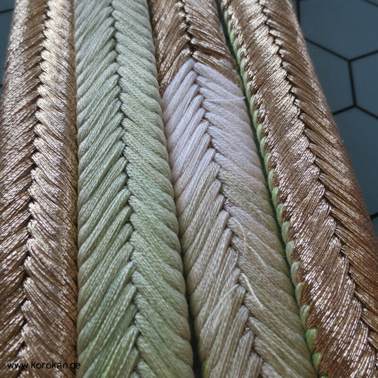 hellgrün arrow feather Obijime, Seide / Lurex