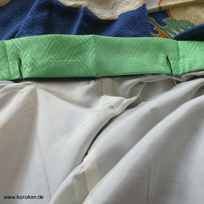 Schmetterlingen auf kobaltblau Homongi Kimono, teilbestickt
