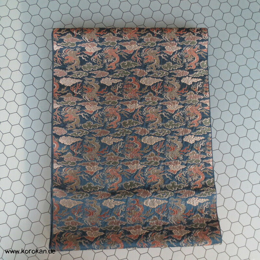 chinesische Drachen Brokat Fukuro Obi, feiner Kimonogürtel
