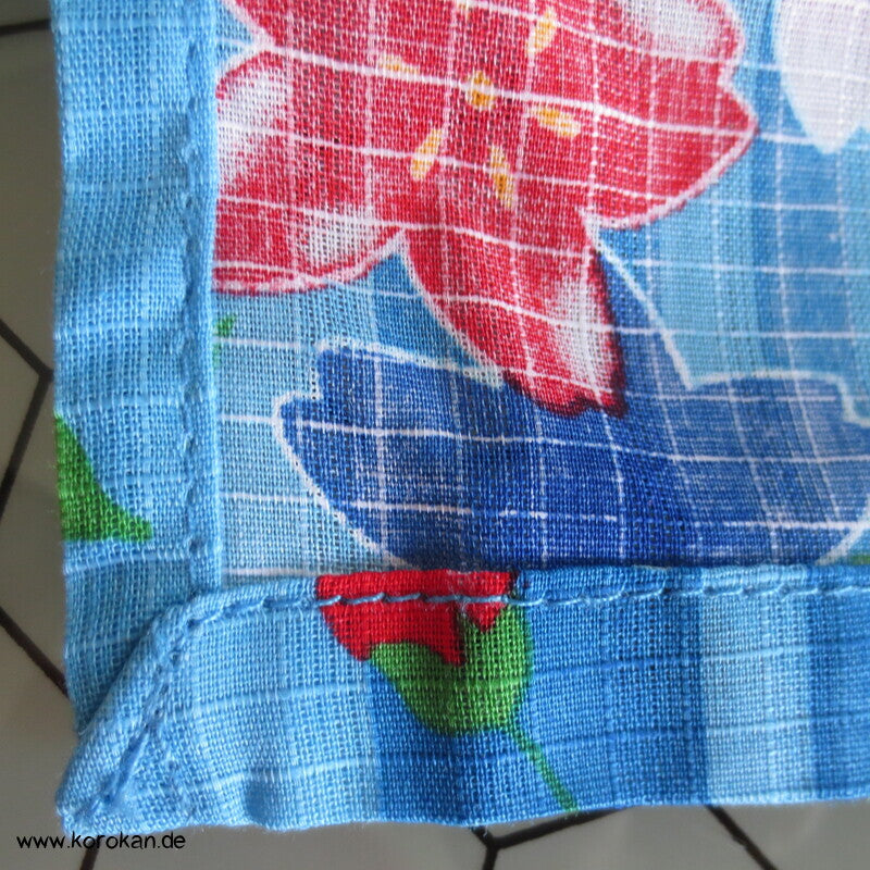 Streifen und Sakura Blüten Yukata Kimono, reine Baumwolle